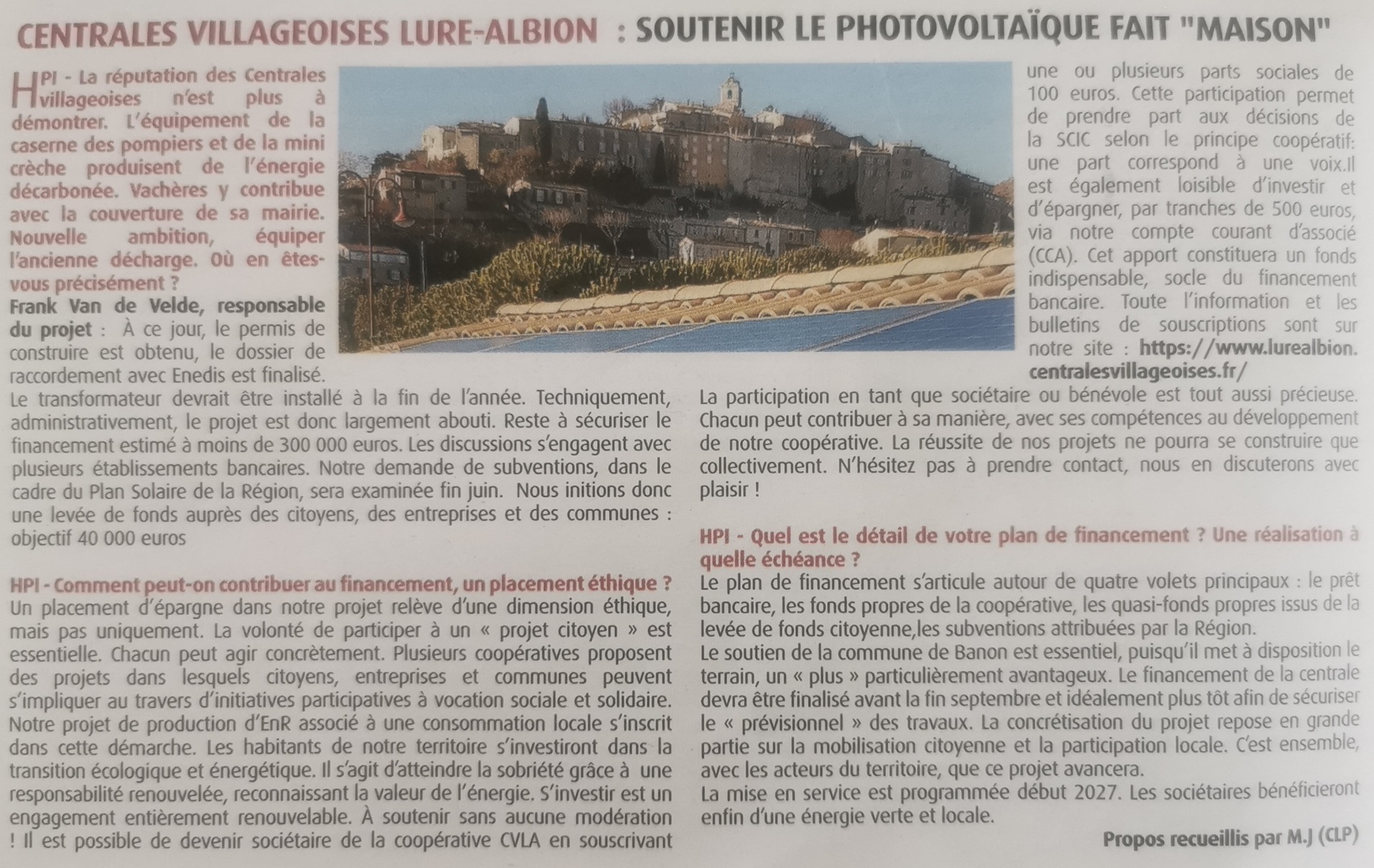 HAUTE PROVENCE INFO : ARTICLE